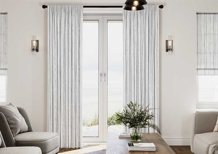 Vintage Stripe, Mixed Grey - Made to Measure Curtains - Image 3